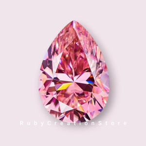 Pierre de Moissanite taille poire rose à vendre : Clarté VVS1, Pierres en vrac pour la fabrication de bijoux, toutes tailles - Product Image 2