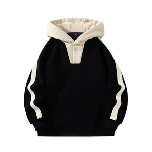 Sudadera con Capucha para Hombre Otoño Invierno, Cálida, de Forro Polar, Estilo Hip-Hop, Informal, para Correr, Estampada, Holgada, de Color Sólido, 100% Algodón, Antibolitas - Product Image 1