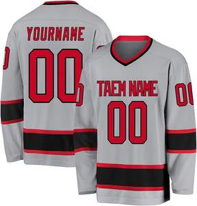 Jersey de equipo de hockey sobre hielo de poliéster 100% con número bordado nombre del jugador Jersey nombre del equipo de hockey sobre hielo - Product Image 1