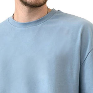 Camiseta personalizada de algodón 100% para hombre, camiseta de gran tamaño con hombros caídos, Camiseta de cuello simulado extendido, camiseta de alta calidad para hombre - Product Image 2