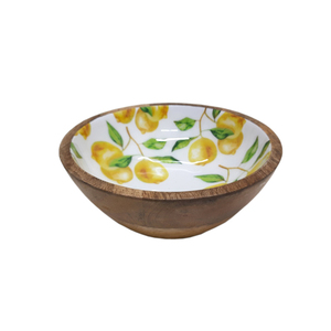 Bol à fruits de forme ronde en bois de conception en émail de table fini naturel pour la maison et les hôtels aliments et collations bols de service faits à la main - Product Image 3