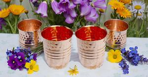 Mint Julep <b>Cup</b> <b>Copper</b> Drinkware Accessories ND Hammered Pack of 2 Tea <b>Cups</b> & Saucers - Product Image 2