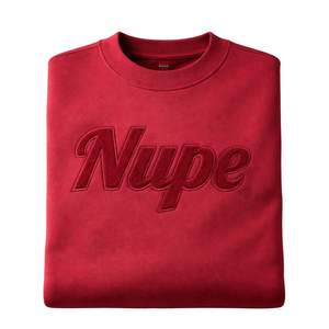 Sudadera de chenilla roja sólida de la fraternidad Nupe Kappa Alpha Psi, talla exacta, forro polar premium, ropa bordada con letras griegas - Product Image 6