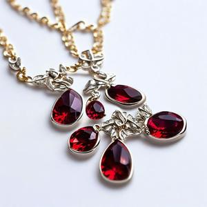 Collar de piedras preciosas granate de lujo Plata de Ley 925 con chapado en oro de 18 quilates Joyería India elegante para mujeres - Product Image 3