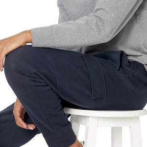 Pantalones de chándal de algodón polar de peso pesado 350GSM al por mayor, pantalones de chándal cálidos con patrón sólido, Jogger recto, ropa de calle diaria - Product Image 3