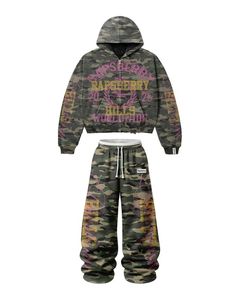 Conjunto de Sudadera con Capucha y Pantalones Deportivos Extra Grandes de Felpa Francesa de 420 Gsm, Lavados al Ácido, Estilo Urbano Personalizado - Product Image 5