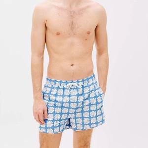 2024 nouveauté conception personnalisée imprimé maille léger hommes été Shorts de bain 100% Polyester solide plage Shorts poche - Product Image 5