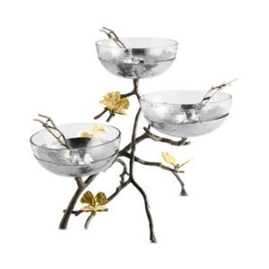ชามโลหะสีขาวพร้อมขาตั้งสีทอง - Product Image 6
