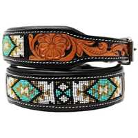 Kalung Anjing Kulit Berhias Manik-Manik Buatan Tangan, Empuk, Tahan Lama, Stylish, Nyaman, Mewah, Tali Leher Hewan Peliharaan Premium Buatan Tangan