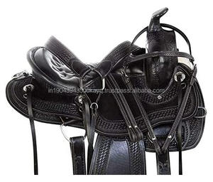 Hermoso sillín occidental inglés mecanizado a mano, conjunto de tachuelas duraderas de cuero genuino duradero, accesorios, caballo de Rancho, Inglés occidental - Product Image 2