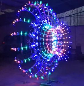 अद्वितीय धातु गतिज आउटडोर गार्डन यार्ड कला सजावट के लिए रंगीन स्टेनलेस स्टील गतिज पवन मूर्तिकला का नेतृत्व किया - Product Image 3