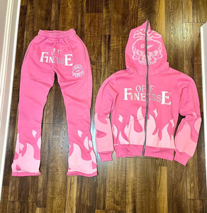 Ensemble sweat-shirt et pantalon de survêtement à imprimé délavé personnalisé, en coton, streetwear, surdimensionné, lavage à l'acide, pour hommes, survêtement d'hiver - Product Image 1