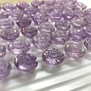 Pierre à découper rare en forme de fleur sculptée en améthyste naturelle de haute qualité pour plusieurs utilisations de bijoux produit de bijoux en vrac - Product Image 6