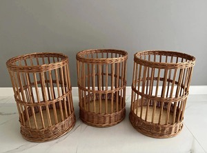 Rustic <b>Tall</b> <b>Bread</b> Display <b>Bin</b> Wicker Baguette Basket Handmade Storage Baskets Natural Rattan Modern Animal Shaped Eco-Friendly - Product Image 6