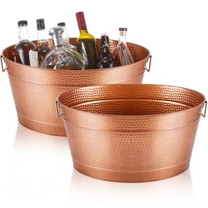 Refroidisseur de boissons en acier inoxydable de beau style Cuve à boissons galvanisée et seau à glace pour les fêtes d'accueil de vin - Product Image 4