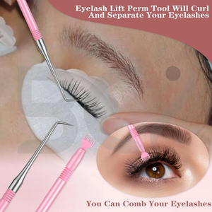 2 Herramientas Levantadoras de Pestañas 2 en 1 con Peine, Separador de Pestañas para Salón de Belleza y Maquillaje, en Color Rosa, Últimas Herramientas para Lifting de Pestañas - Product Image 6