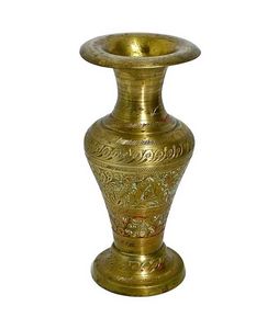 Llamativo aspecto Cristal latón Florero Royal look Royal Stylish High Shinny Brilliant Brass Modern Florero - Product Image 3