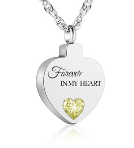 White Cremation Urn <b>Necklace</b> <b>for</b> <b>Ashes</b> Keepsake Birthstone Jewelry Heart <b>Ashes</b> <b>Necklace</b> <b>for</b> Women Stainless Steel Custom Size - Product Image 4