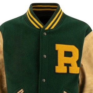 2025 nouvelle mode hommes université Bomber collège Baseball veste en cuir manches support Chenille broderie imperméable coupe-vent - Product Image 4