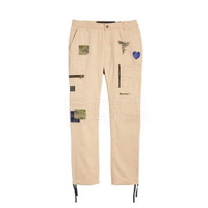 Haute qualité 100% coton hommes Sport décontracté Cargo pantalon léger toile tissu mi-taille pantalons de survêtement coupe ample vente de mode - Product Image 5