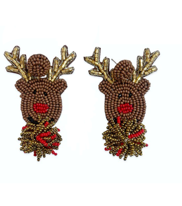 Boucles d'oreilles perlées festives avec 100 pour cent de perles de verre accessoire décoratif idéal pour Noël Halloween Mardi Gras Fiesta - Product Image 4