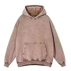 Heavyweight Plus Velvet Washed Gradient Spray-dyed Distressed Loose Acid Wash Sudadera CON CAPUCHA DE MODA personalizada - Product Image 1