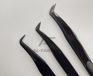 Pince à épiler pour extensions de cils de qualité supérieure, couleur plasma noir, 45, 65, 75, 90 degrés, pointe fine et lisse, pince à épiler pour volume de cils - Product Image 3
