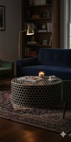 Table basse de designer exclusive, écologique, moderne, noire, avec incrustations en os, imperméable, légère et faite à la main, pour la salle de bain de bébé et le salon