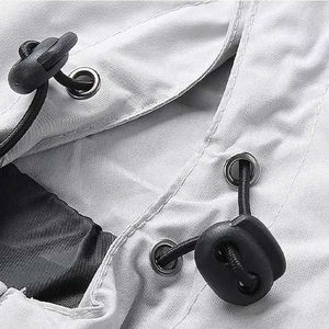 OEM Customized Winter Men's Unisex Hooded Windbreaker <b>Jacket</b> Front Logo Fashion Streetwear Solid Color Casual Style <b>Waterproof</b> - Product Image 3