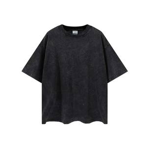 Camiseta Premium Vintage con lavado ácido para hombre, Camisetas Básicas de algodón de gran tamaño Unisex, Camisetas Básicas de estilo Hip Hop - Product Image 2