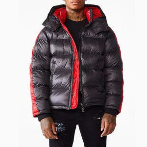 Men's Warm Custom Logo Black Winter Puff Outerwear Outdoor Men Reversible Bubble Puffer Jacket - Product Image 1