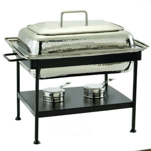 Wholesale Catering Events Gold Finish Stainless Steel Chafing Dish With Hammered Hotel Restaurant Wedding Food Warmer <b>Server</b> - Product Image 2