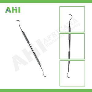 Instrument de détartrage dentaire manuel en acier argenté, double extrémité, haute qualité, certifié CE - Product Image 2