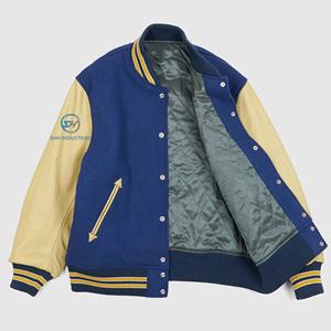 Veste universitaire en cuir sur mesure de haute qualité, nouvelle collection 2025, style High Street, design patchwork baseball et bomber - Product Image 2