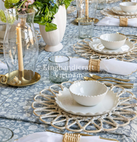 Napperons en rotin faits à la main écologiques pour table à manger | Tapis de table tissés naturels pour décor de cuisine et utilisation au restaurant