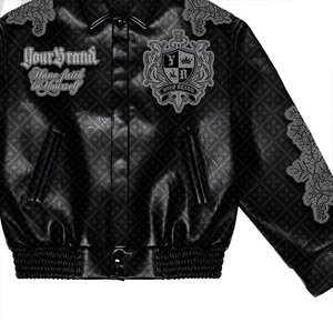 Chaqueta de Cuero de Invierno de Moda Hip Hop con Forro de Algodón Ecológico al por Mayor para Hombre, Chaqueta Universitaria de Lana con Bordado de Chenilla Personalizado - Product Image 3
