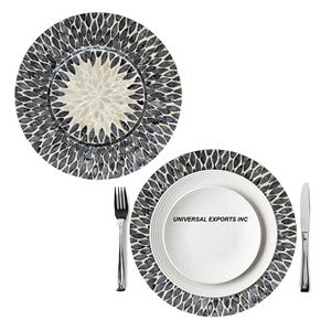Assiette décorative de table en bois nacre faite à la main Designer mariage assiette décorative en bois - Product Image 5