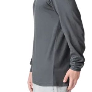 T-shirt décontracté à manches longues pour homme, en coton doux, col rond, couleur unie, coupe confortable, streetwear - Product Image 3