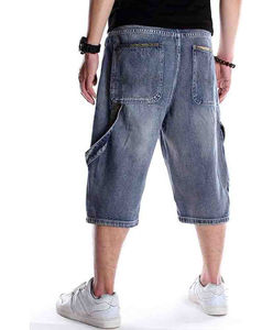 Shorts Vaqueros de Verano para Hombre, Estilo Vintage, Lavado Ácido Azul Claro, Transpirables, Corte Recto, Diseño Desgastado con Efecto Desgastado por el Sol, 2026 HSI - Product Image 3