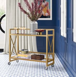 Wholesale Steel <b>Serving</b> Wine bar Cart for Home Catering Hotel Restaurant Kitchen Food <b>Serving</b> <b>Trolley</b> Wine & Glasses Holders - Product Image 6