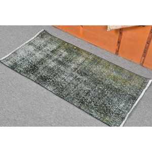 Tapis de 1,6 x 3,2 pieds, tapis turc vintage, tapis en laine verte - Product Image 3