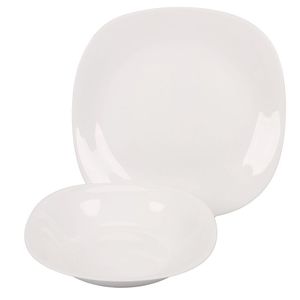 Juego de Vajilla Dublin Sibilla de 12 Piezas, Cuadrado, de Vidrio Opalino, Diseño Minimalista, Color Celadón, Apto para Lavavajillas, para Hogar y Restaurante - Product Image 1