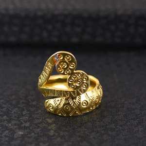 Simple Design Boho Spiral Swirl <b>Ring</b> Tribal Brass <b>Rings</b> for Women 18K Gold Plated Ethnic Statement <b>Rings</b> for Wholesale/OEM/ODM - Product Image 5