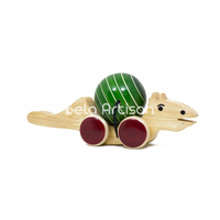 Voiture d'apprentissage en bois pour bébé, en forme de dinosaure, faite à la main, écologique, 3x3 pouces, pour enfants