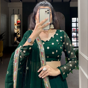 Couleur verte Gerorgette Lehenga Choli - Product Image 1