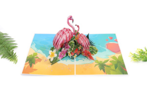 Cartes d'animaux en papier 3d d'artisanat de couleur rose Cartes de voeux pour des occasions de haute qualité Personnaliser la commande - Product Image 6