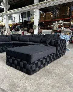 Комплект тканевых угловых диванов Chesterfield, секционный U-образный диван для гостиной, современный уникальный дизайн, скандинавские кушетки
