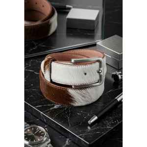 Cinturón de Cuero Genuino de Vaca para Hombre, Hebilla de Latón Hecha a Mano, Formal, Diario, Clásico - Product Image 4
