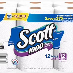 Papier toilette Scott 1000, 12 rouleaux, 12 000 feuilles (lot de 3 - paquet de 12) - Product Image 5