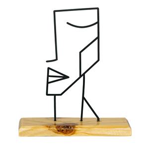 Table basse sculpturale en métal et bois, décoration artistique moderne pour la maison et le bureau, provenance Inde - Product Image 4